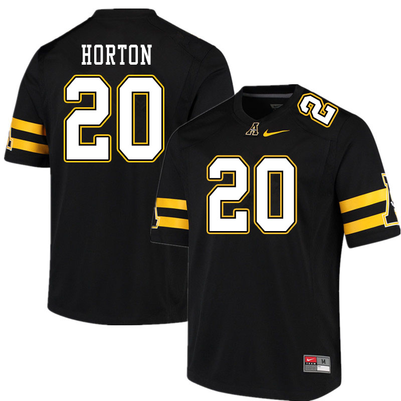 Men #20 Sean Horton Appalachian State Mountaineers College Football Jerseys Sale-Black